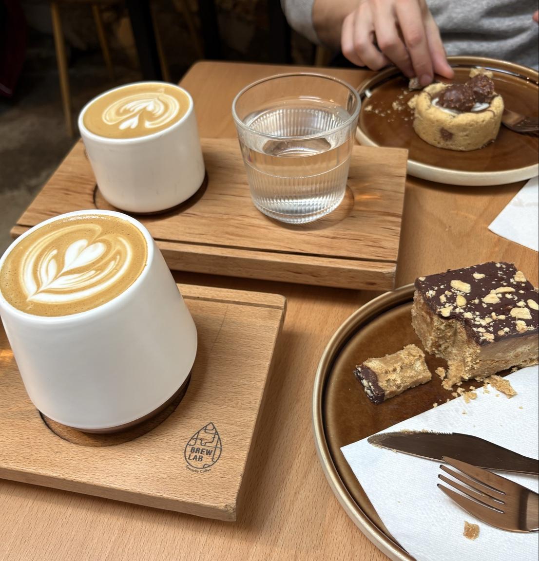 Coffee and cakes served at Brew Lab