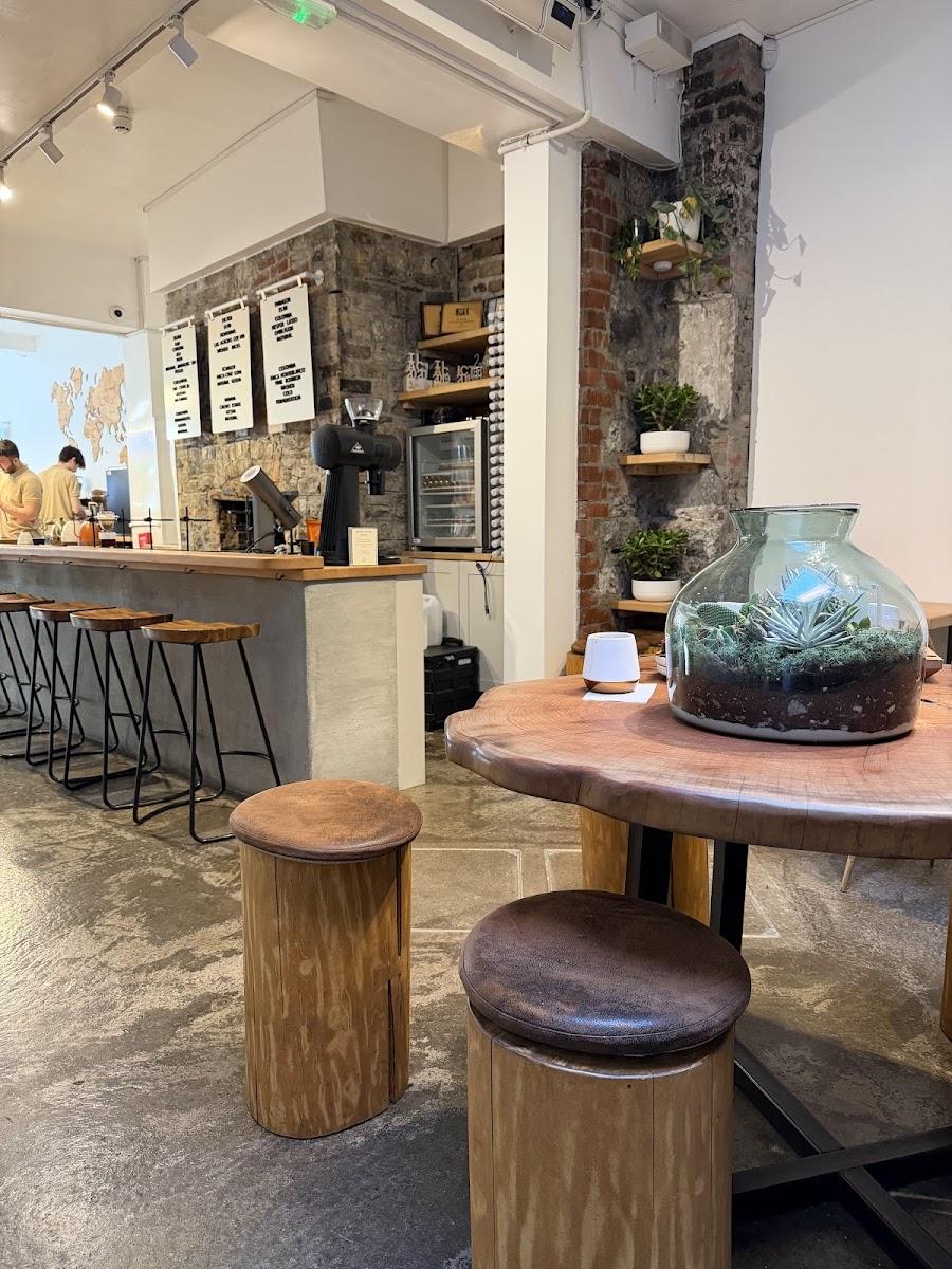 Brew Lab café interior and counter